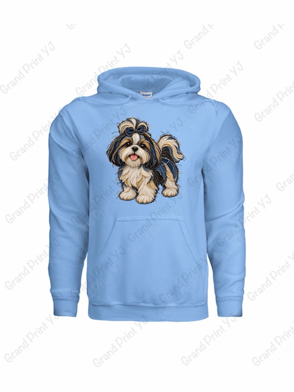 Light Blue Dog Hoodie with Cute Puppy Graphic